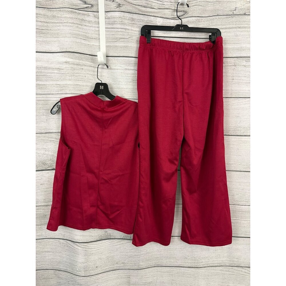 Sampeel Red Sleeveless Top & Wide-Leg Pants Set Size XL - Picture 3 of 3
